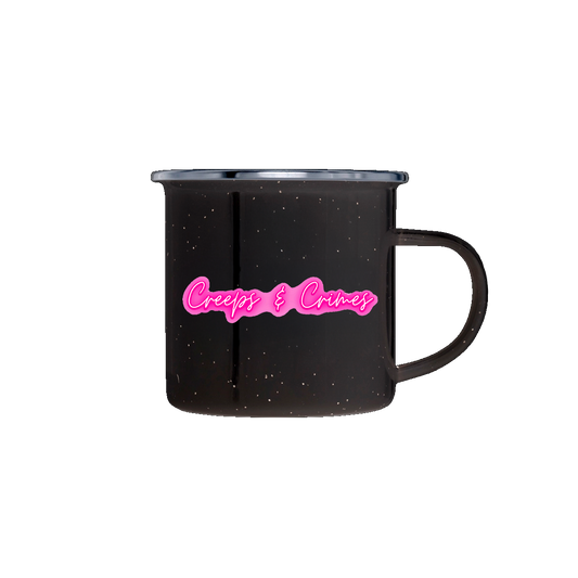 Neon Sign Camp Mug (Speckled Black)